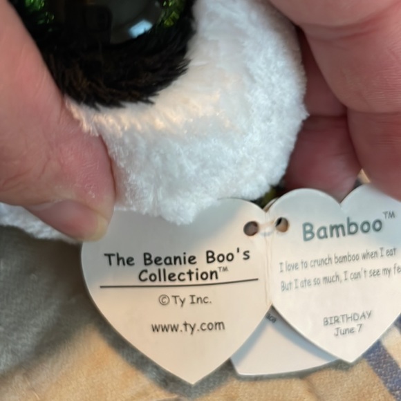 Set of 3 Ty beanie boos,6” with tags, Bamboo, Spells and Chillz - Picture 12 of 16